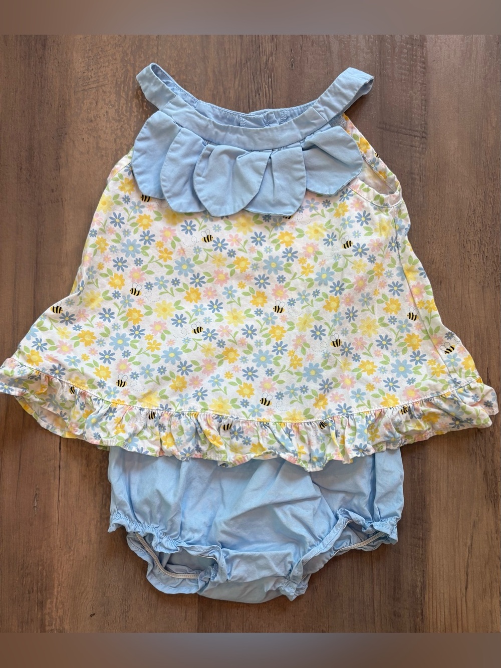 Good Lad Ruffle Floral Bumble Bee Bloomer 2 Piece Set Size 12M